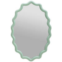 WANDSPIEGEL 80/120/4,5 cm    in wellenförmig  - Grün, Design, Glas/Holzwerkstoff (80/120/4,5cm) - Novel