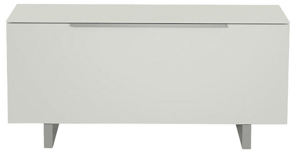 LOWBOARD Weiß, Alufarben  110/66/45 cm  - Alufarben/Weiß, Design, Glas/Holzwerkstoff (110/66/45cm) - Moderano