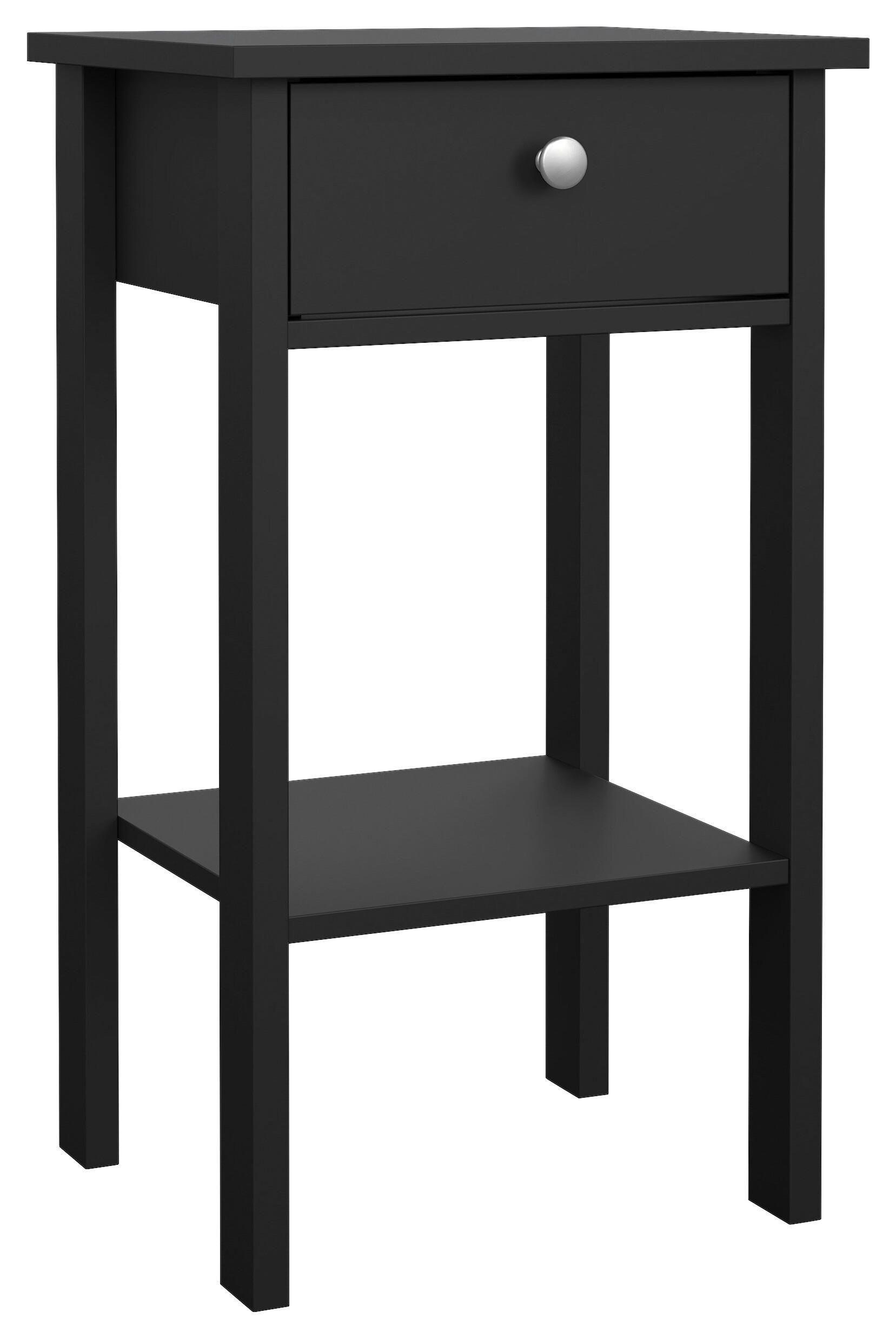 NACHTKÄSTCHEN 40/70,1/34,2 cm  in Schwarz  - Silberfarben/Schwarz, MODERN, Holzwerkstoff/Metall (40/70,1/34,2cm) - MID.YOU
