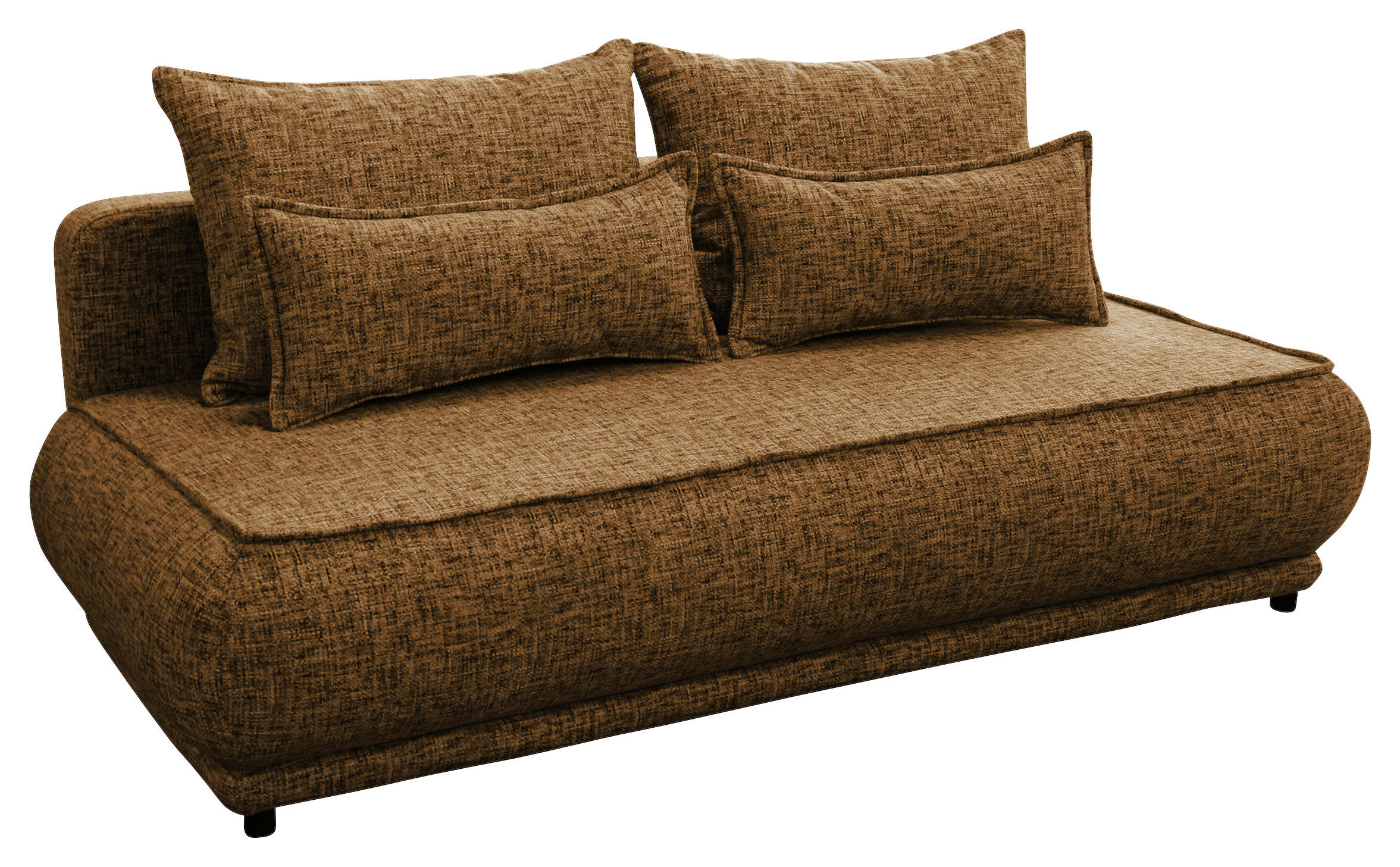 SCHLAFSOFA in Plüsch Braun  - Beige/Schwarz, Design, Kunststoff/Textil (214/96/105cm) - MID.YOU
