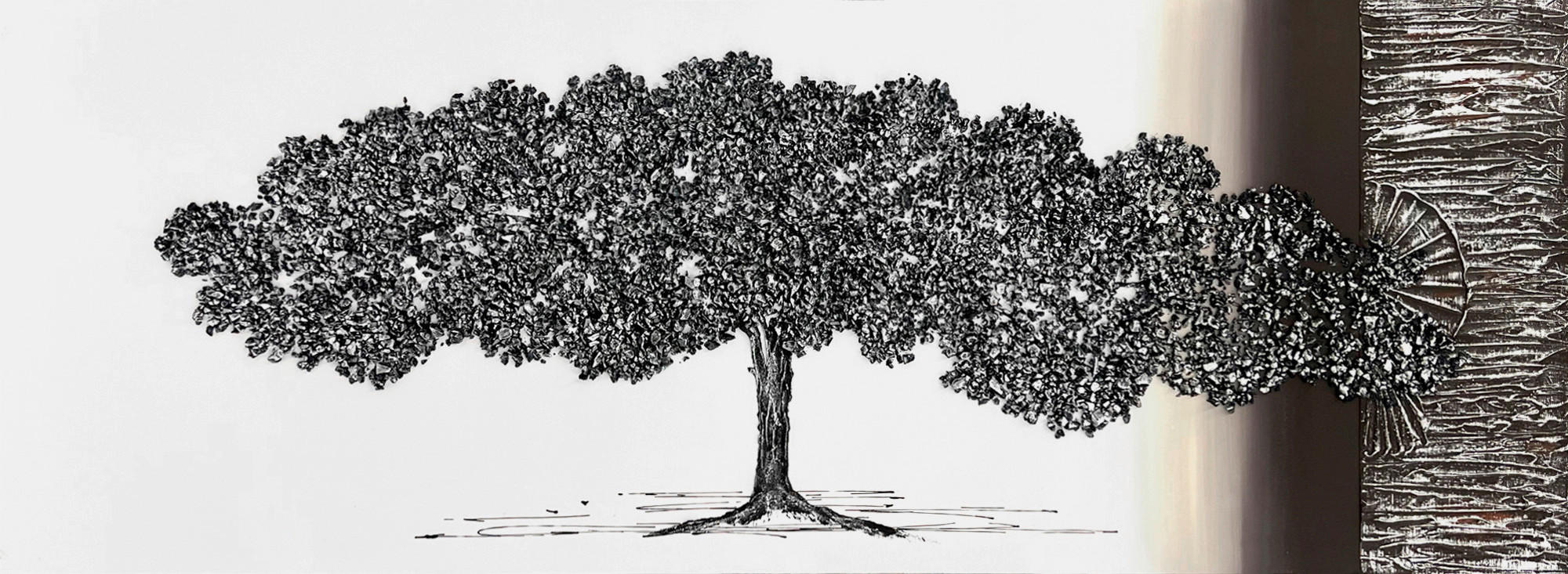 ÖLGEMÄLDE Bäume 150/55 cm  - Schwarz/Braun, LIFESTYLE, Holzwerkstoff/Textil (150/55cm) - Monee