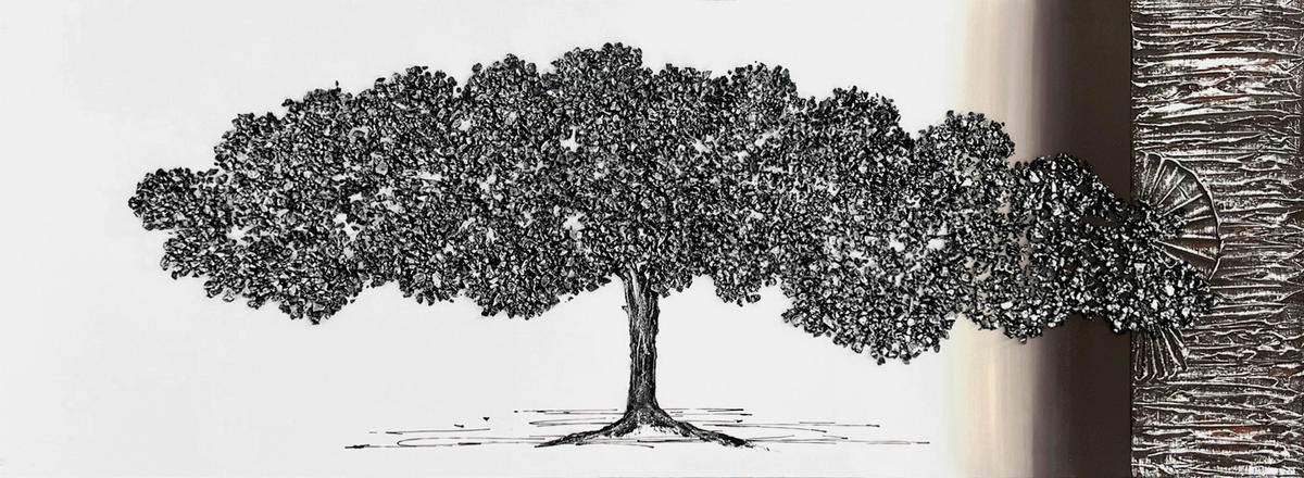 ÖLGEMÄLDE Bäume 150/55 cm  - Schwarz/Braun, LIFESTYLE, Holzwerkstoff/Textil (150/55cm) - Monee