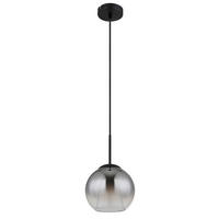 HÄNGELEUCHTE 20/120 cm    - Klar/Schwarz, Design, Glas/Textil (20/120cm) - Globo