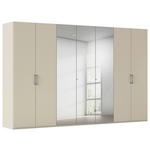 DREHTÜRENSCHRANK 350/223/61 cm,  in Champagner, 7-türig  - Chromfarben/Edelstahlfarben, Basics, Glas/Holzwerkstoff (350/223/61cm) - Novel