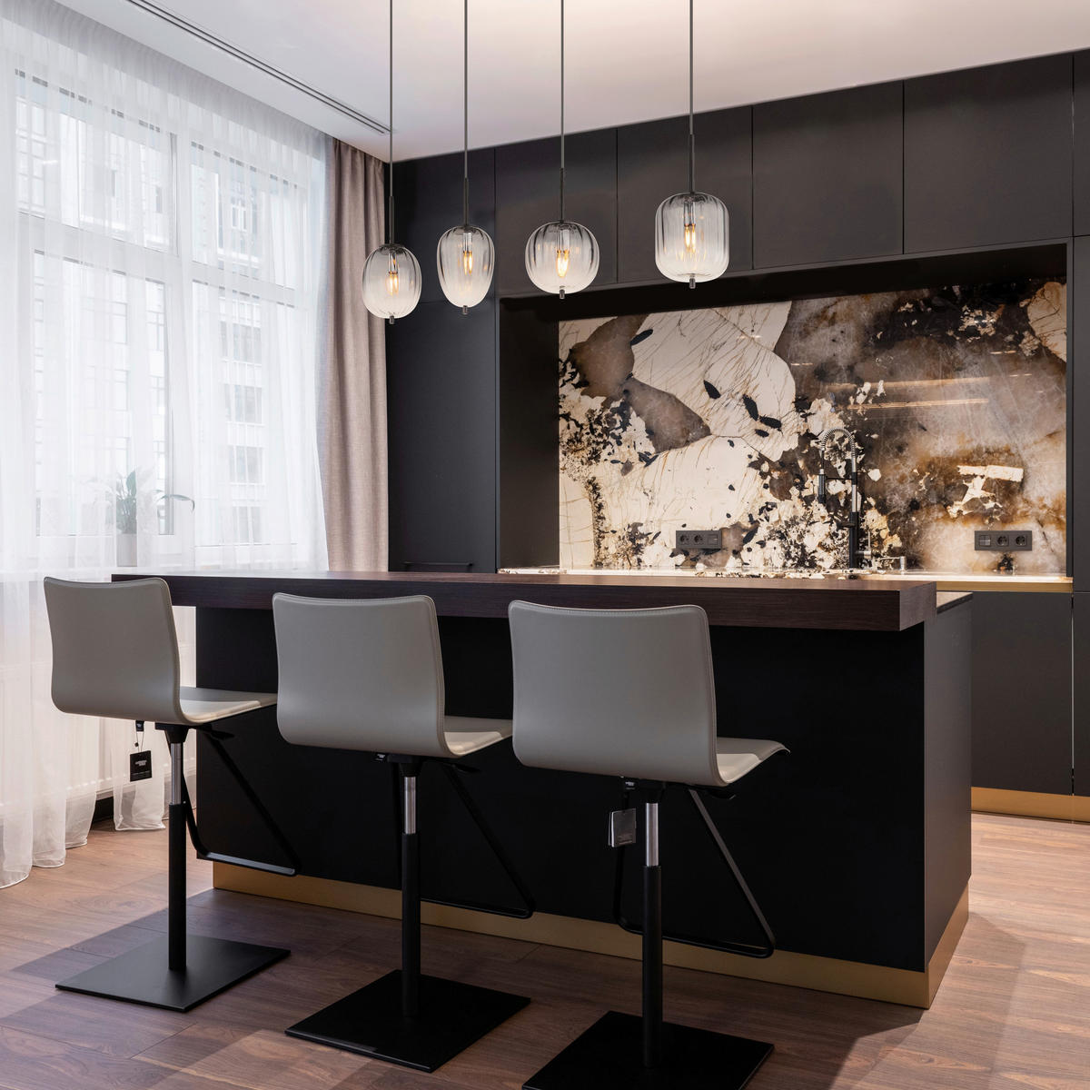 HÄNGELEUCHTE 110/18,5/120 cm  - Klar/Schwarz, Design, Glas/Kunststoff (110/18,5/120cm)