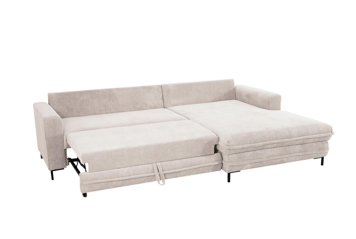 ECKSOFA Creme  - Hellgrau/Creme, Design, Textil/Metall (272/174cm) - MID.YOU