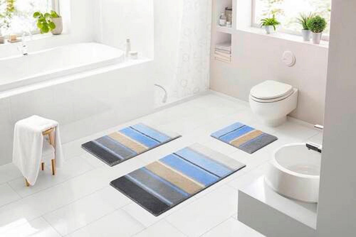 BIDET-VORLEGER Blau 50/60 cm  - Blau, Design, Kunststoff/Textil (50/60cm) - Grund