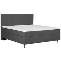 BOXSPRING-ÁGY 160/200 cm  grafitszürke  - grafitszürke/fekete, Modern, textil (160/200cm) - MID.YOU