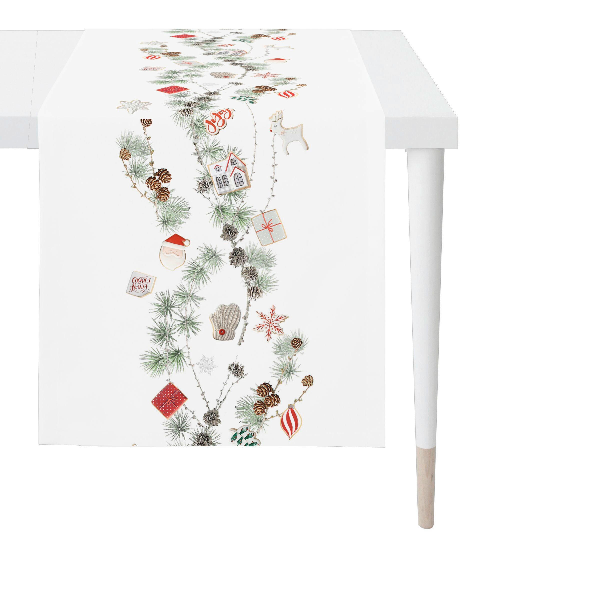 TISCHLÄUFER 46/140 cm  - Rot/Weiß, Design, Textil (46/140cm) - Apelt