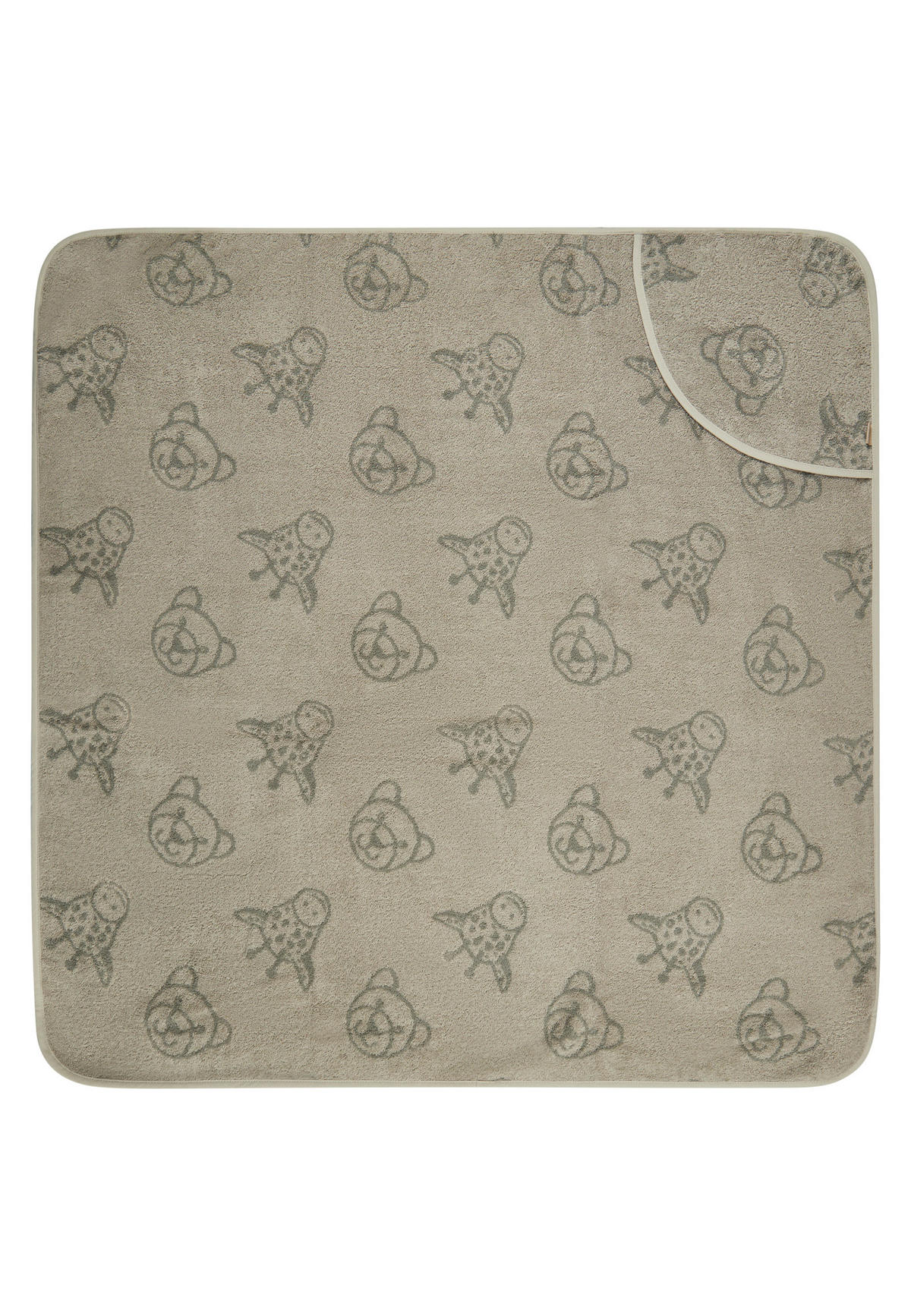 KAPUZENBADETUCH Safari  - Mintgrau, Basics, Textil (100/100/0,5cm) - Sterntaler