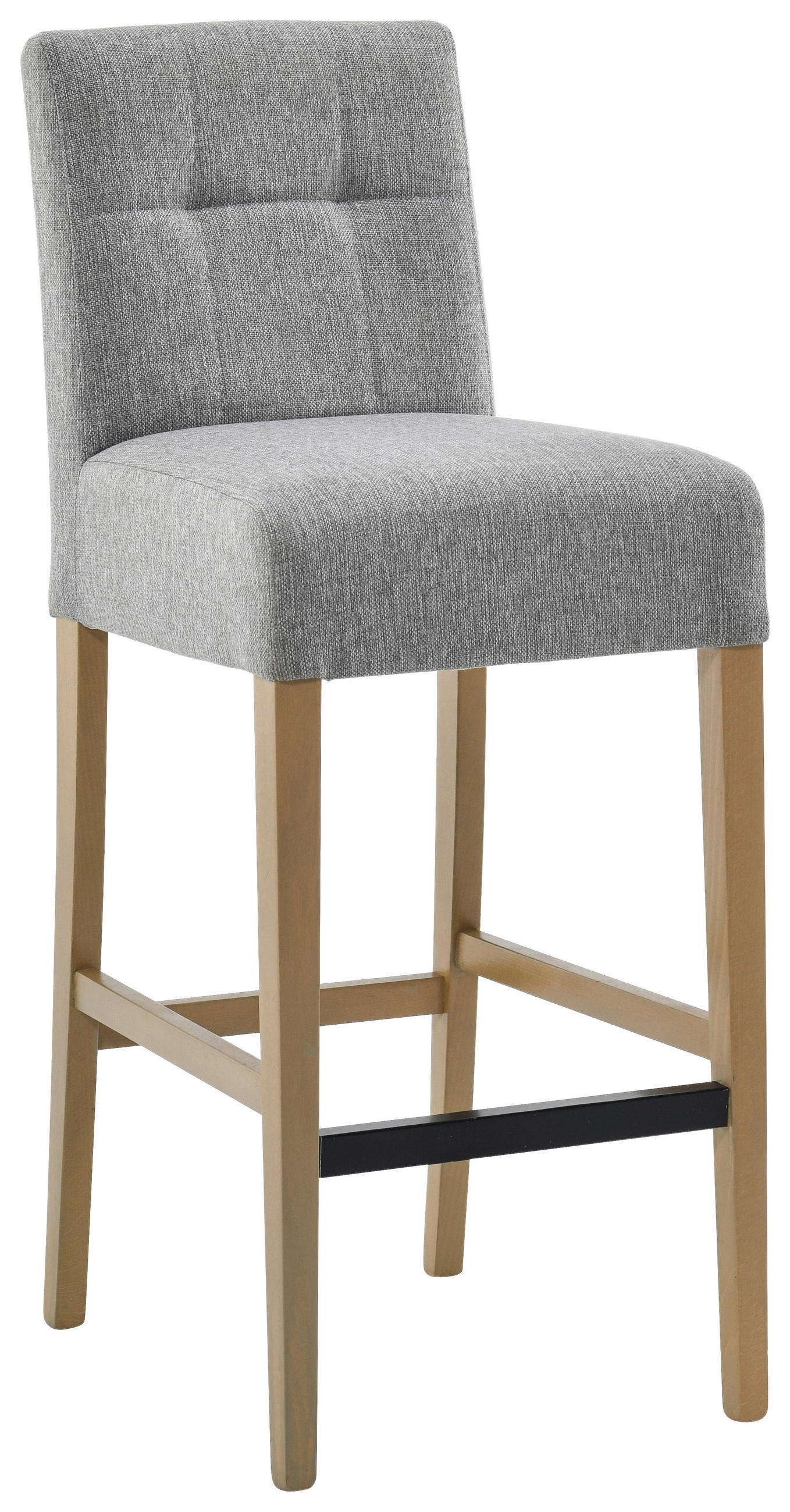 BARHOCKER in Textil Hellgrau  - Eichefarben/Hellgrau, KONVENTIONELL, Holz/Textil (42/102/53cm) - Carryhome