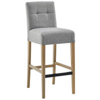 BAROVÁ STOLIČKA, svetlosivá - farba duba/svetlosivá, Konventionell, drevo/textil (42/102/53cm) - Carryhome