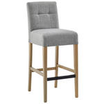 BARHOCKER in Textil Hellgrau  - Eichefarben/Hellgrau, KONVENTIONELL, Holz/Textil (42/102/53cm) - Carryhome