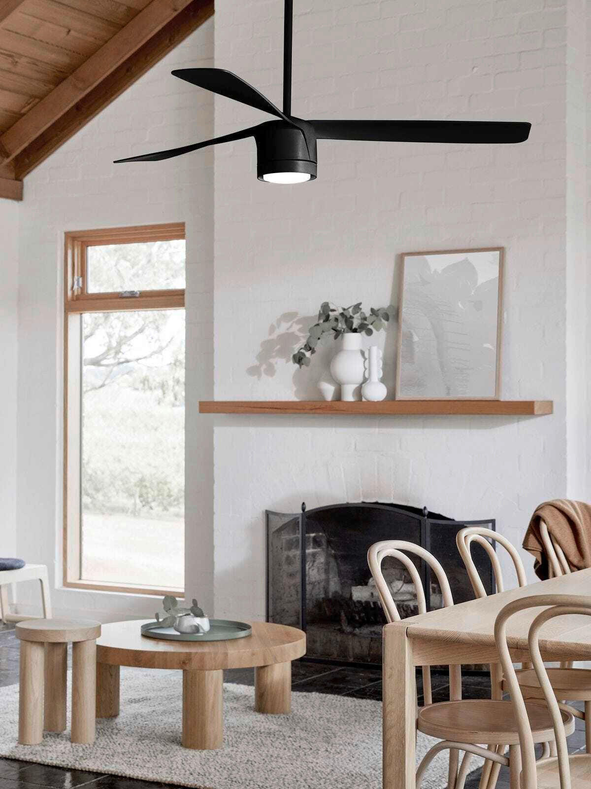 DECKENVENTILATOR   142 cm   - Schwarz, Trend, Kunststoff/Metall (142cm) - P & B