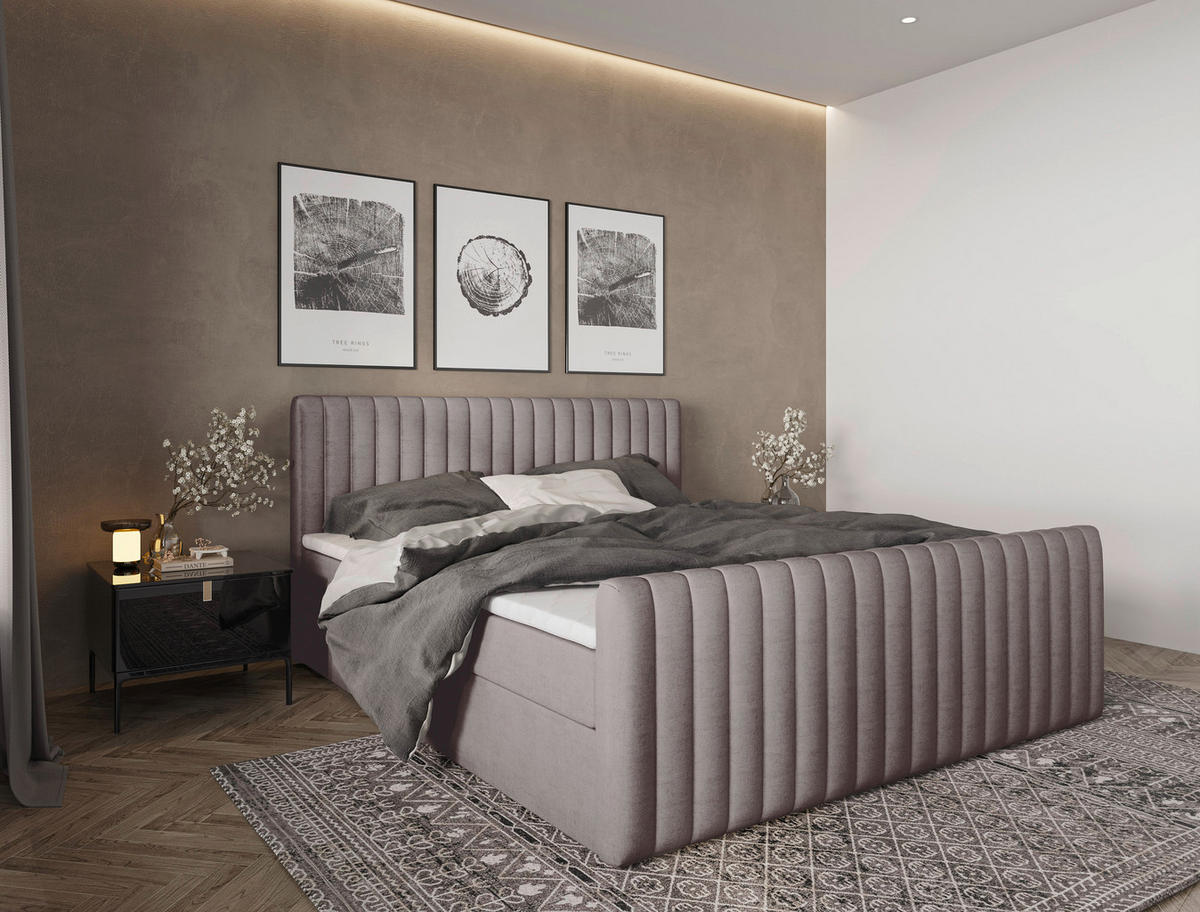 BOXBETT 180/200 cm  in Braun  - Schwarz/Braun, Basics, Kunststoff/Textil (180/200cm) - Carryhome