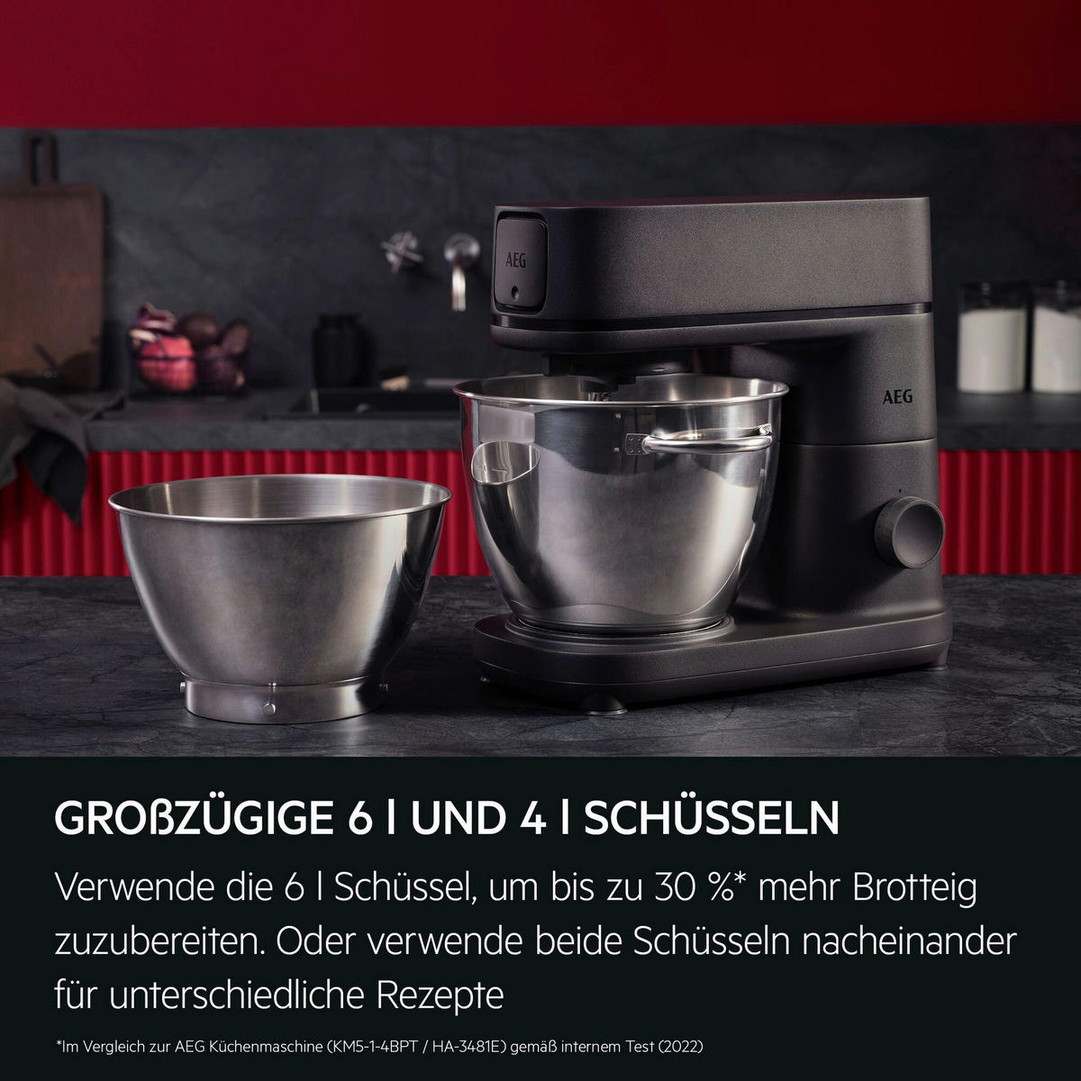 KÜCHENMASCHINE Deli 5 KM7-1-4BPT  - Edelstahlfarben/Schwarz, Basics, Kunststoff/Metall (24,5/33,0/38,0cm) - AEG