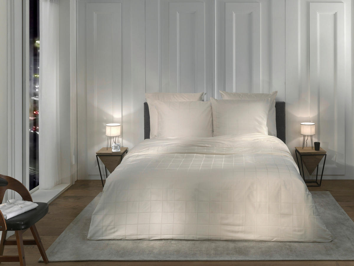 BETTWÄSCHE Diamante Makosatin 155/220 cm  - Elfenbein, Basics, Textil (155/220cm)