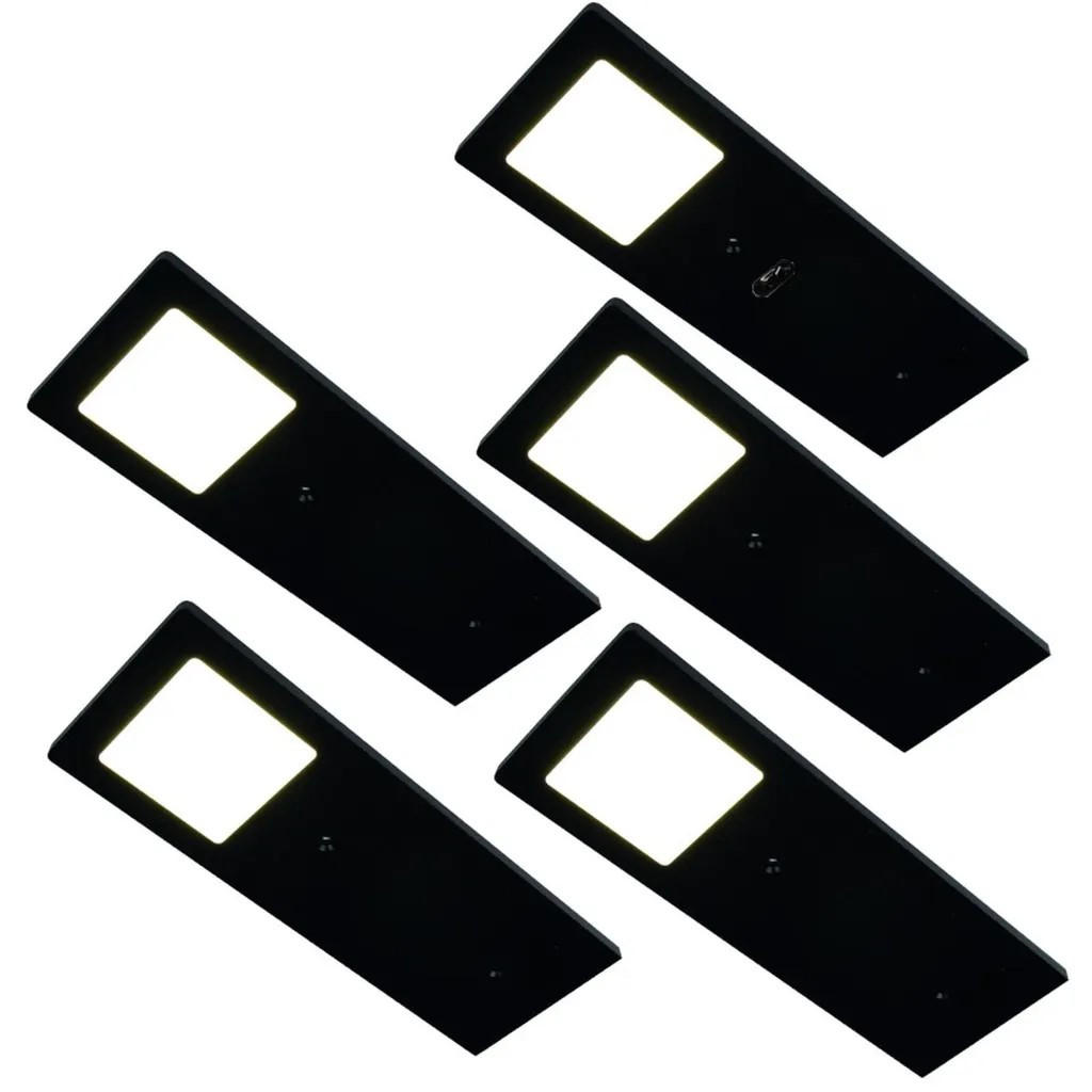 UNTERBAULEUCHTEN-SET - Schwarz, Basics, Kunststoff/Metall (19/7/0,5cm) - HKT