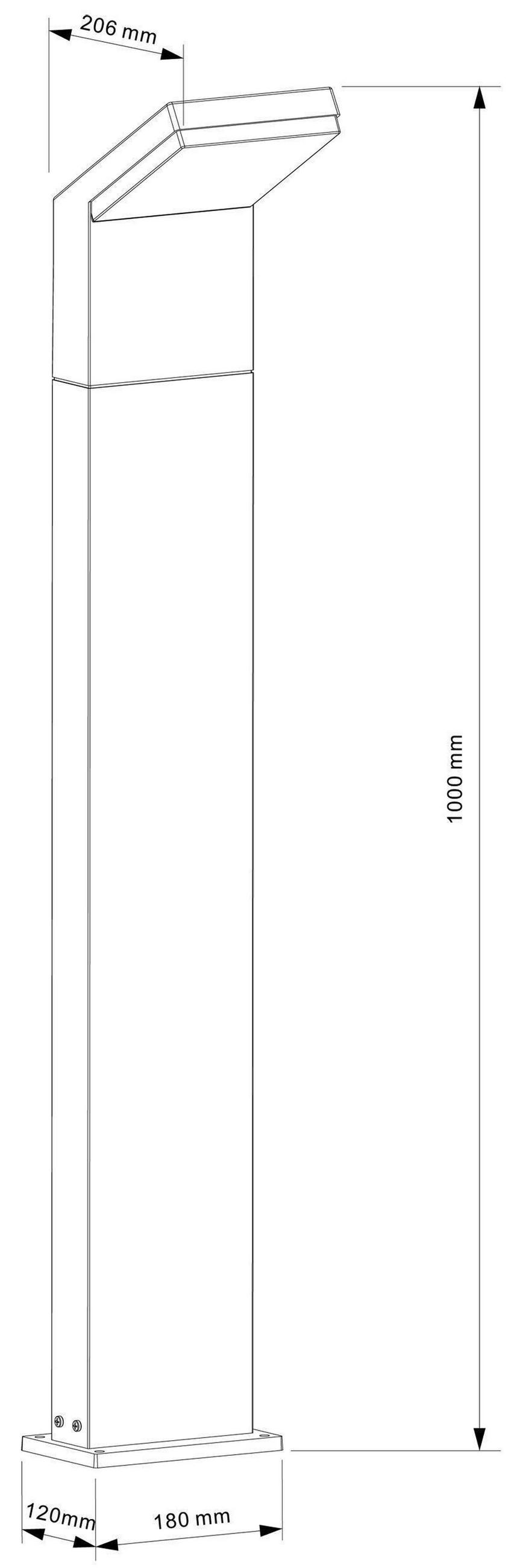 WEGELEUCHTE - Dunkelgrau, Design, Metall (21/18/100cm)