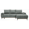 ECKSOFA in Struktur Dunkelgrau  - Dunkelgrau/Schwarz, Modern, Textil/Metall (262/168cm) - home24