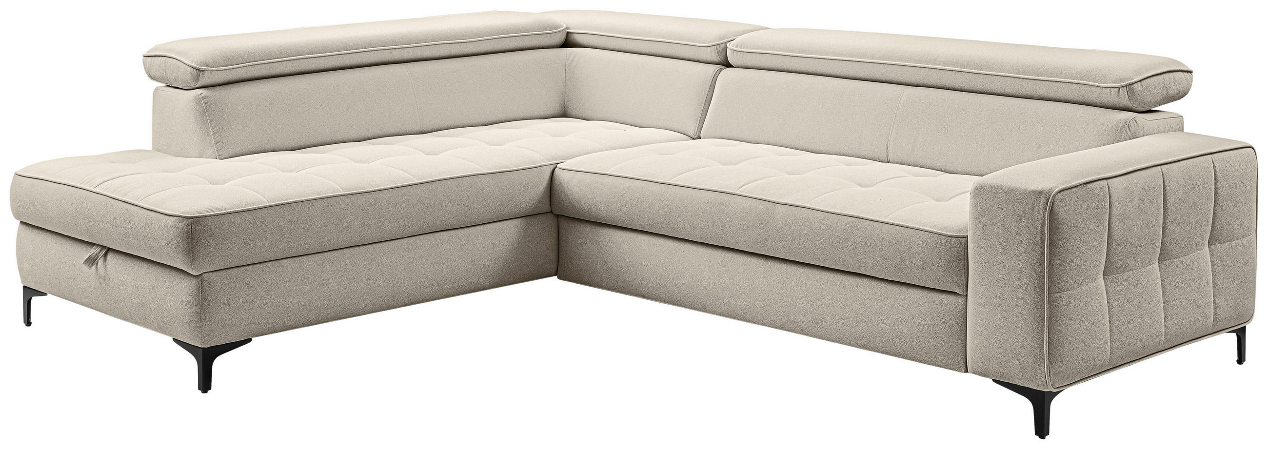 ECKSOFA  in Struktur Grau  203/251 cm  - Schwarz/Grau, Design, Textil/Metall (203/251cm) - MID.YOU