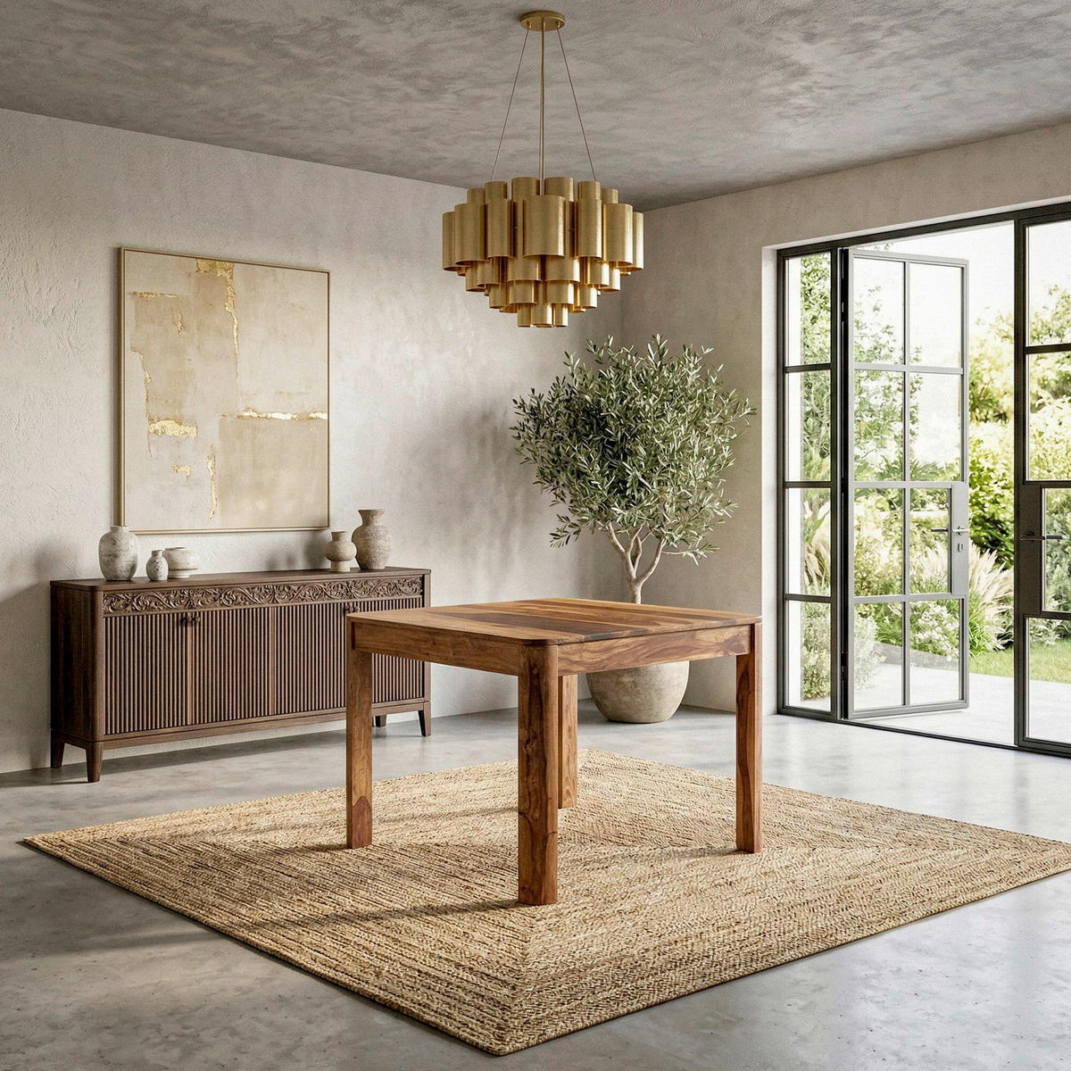 JÍDELNÍ STŮL, sheesham, barvy sheesham, 80/76/80 cm - barvy sheesham, Design, dřevo (80/76/80cm) - Livetastic