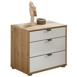 NACHTSCHRANK 40/48/43 cm  - Schieferfarben/Eiche Bianco, KONVENTIONELL, Glas/Holzwerkstoff (40/48/43cm) - Dieter Knoll