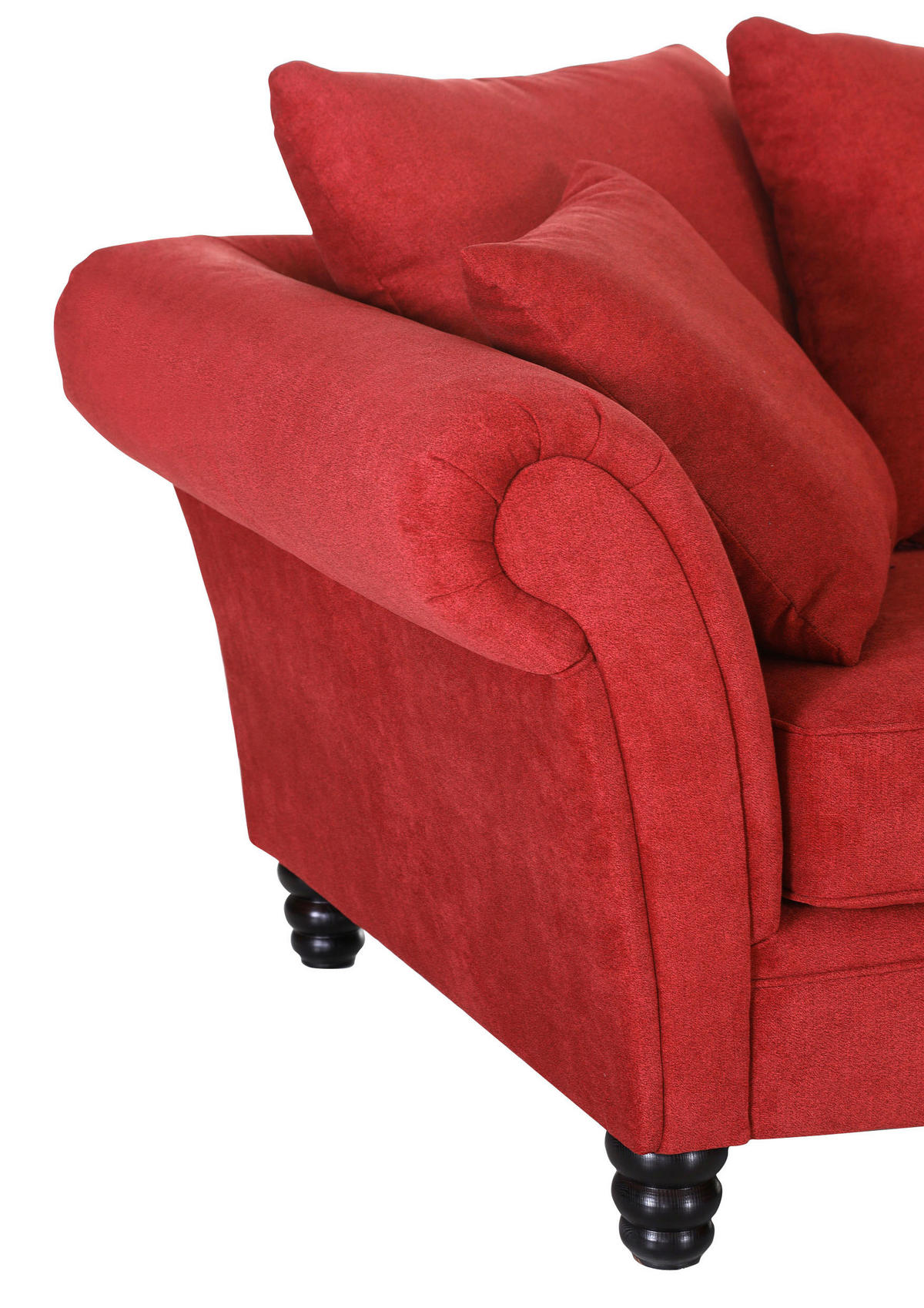 BIGSOFA in Flachgewebe Rot  - Dunkelbraun/Rot, Konventionell, Holz/Textil (270/80/110cm) - Livetastic