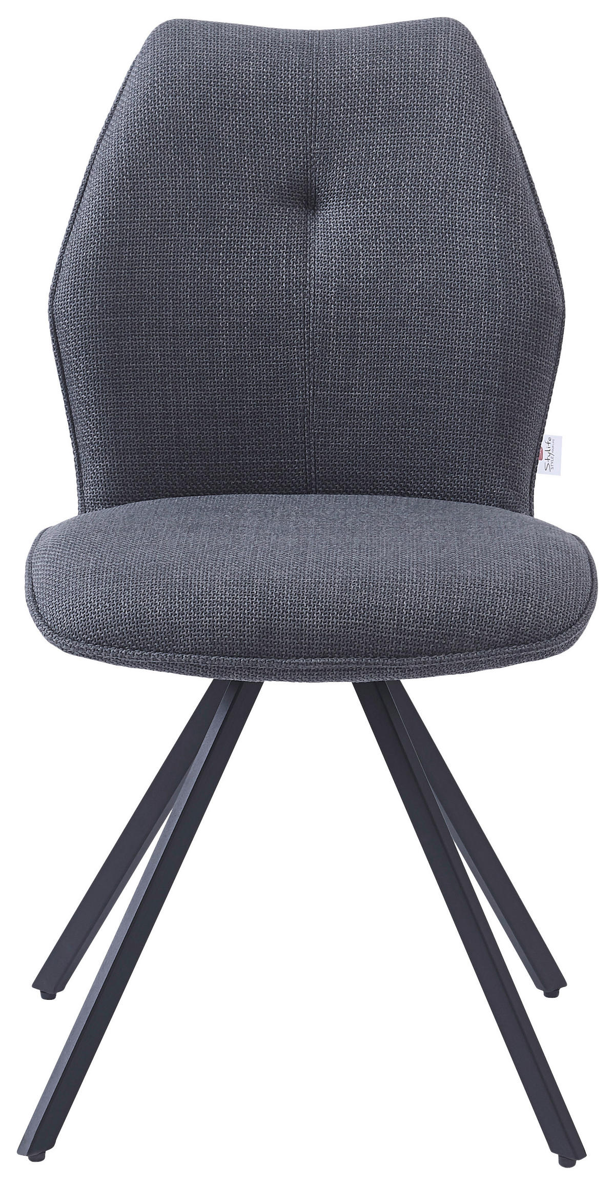 STUHL  in Eisen Webstoff Metall, Textil  - Schwarz/Grau, MODERN, Textil/Metall (47/88,5/62cm) - Stylife