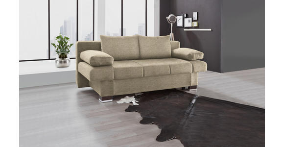 SCHLAFSOFA Helen in Beige  - Wengefarben/Beige, KONVENTIONELL, Holz/Textil (200/80/104cm) - Novel