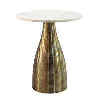 PRÍRUČNÝ STOLÍK, biela - zlatá/biela, Design, kov/kameň (40/40/48cm) - Livetastic