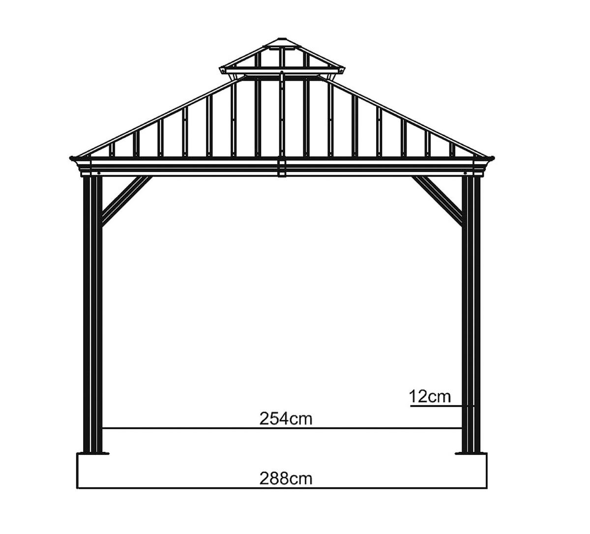 PAVILLON 363/291/298 cm   - Champagner, Basics, Metall (363/291/298cm)