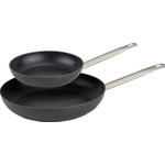 PFANNENSET Bari Aluminium, Edelstahl 2-teilig  - Edelstahlfarben/Schwarz, KONVENTIONELL, Metall (20+28cm) - Homeware Profession.