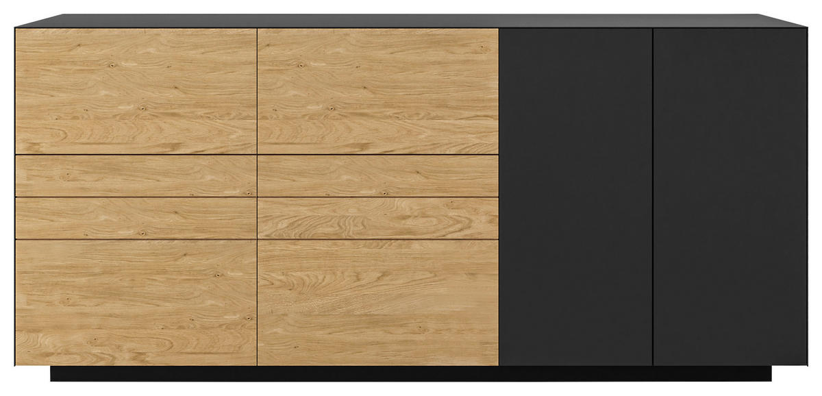 SIDEBOARD Celika Wildeiche, Anthrazit  181/84/40 cm  - Wildeiche/Anthrazit, Natur, Holz/Holzwerkstoff (181/84/40cm) - Dieter Knoll