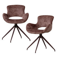 ARMLEHNSTUHL-SET 2 Stück  in Samt  - Lila/Schwarz, MODERN, Textil/Metall (58/58/82cm) - Livetastic