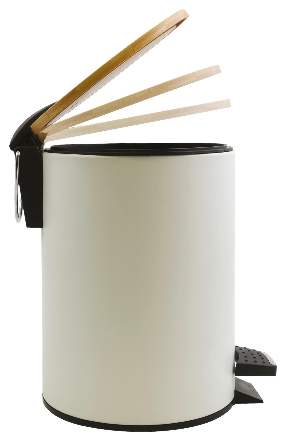 TRETEIMER ADONIS 5L MATT WHITE 5 L  - Schwarz/Weiß, KONVENTIONELL, Holz/Kunststoff (25,5/20,5/26,5cm) - Spirella