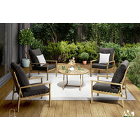 SET MOBILIER DE GRĂDINĂ  - gri închis/culoare lemn acacia, Modern, lemn/textil - Ambia Garden