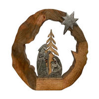 WEIHNACHTSFIGUR  - Silberfarben/Braun, LIFESTYLE, Holz/Metall (40,5/40,5/5cm) - X-Mas
