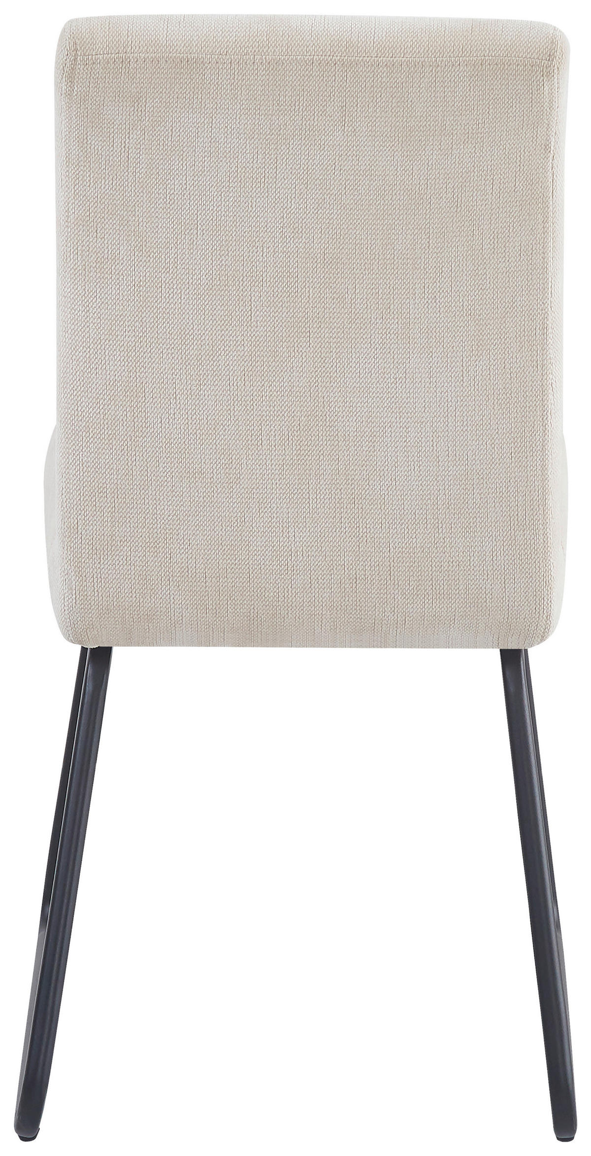 STUHL  in Eisen Leinenoptik Metall, Textil  - Beige/Schwarz, MODERN, Textil/Metall (47/87/63cm) - Stylife