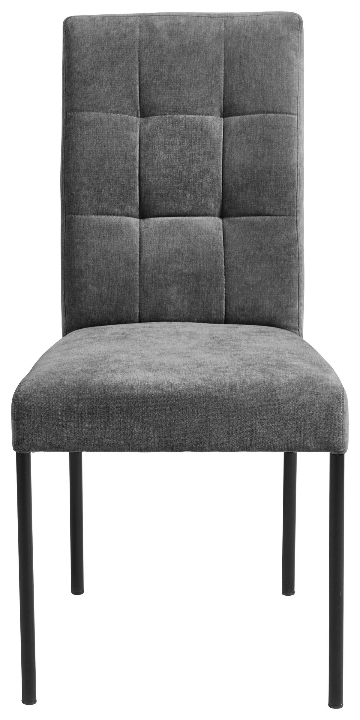 SZÉK fém, textil fekete, sötétszürke  - fekete/sötétszürke, Design, textil/fém (46/91/61cm) - Xora