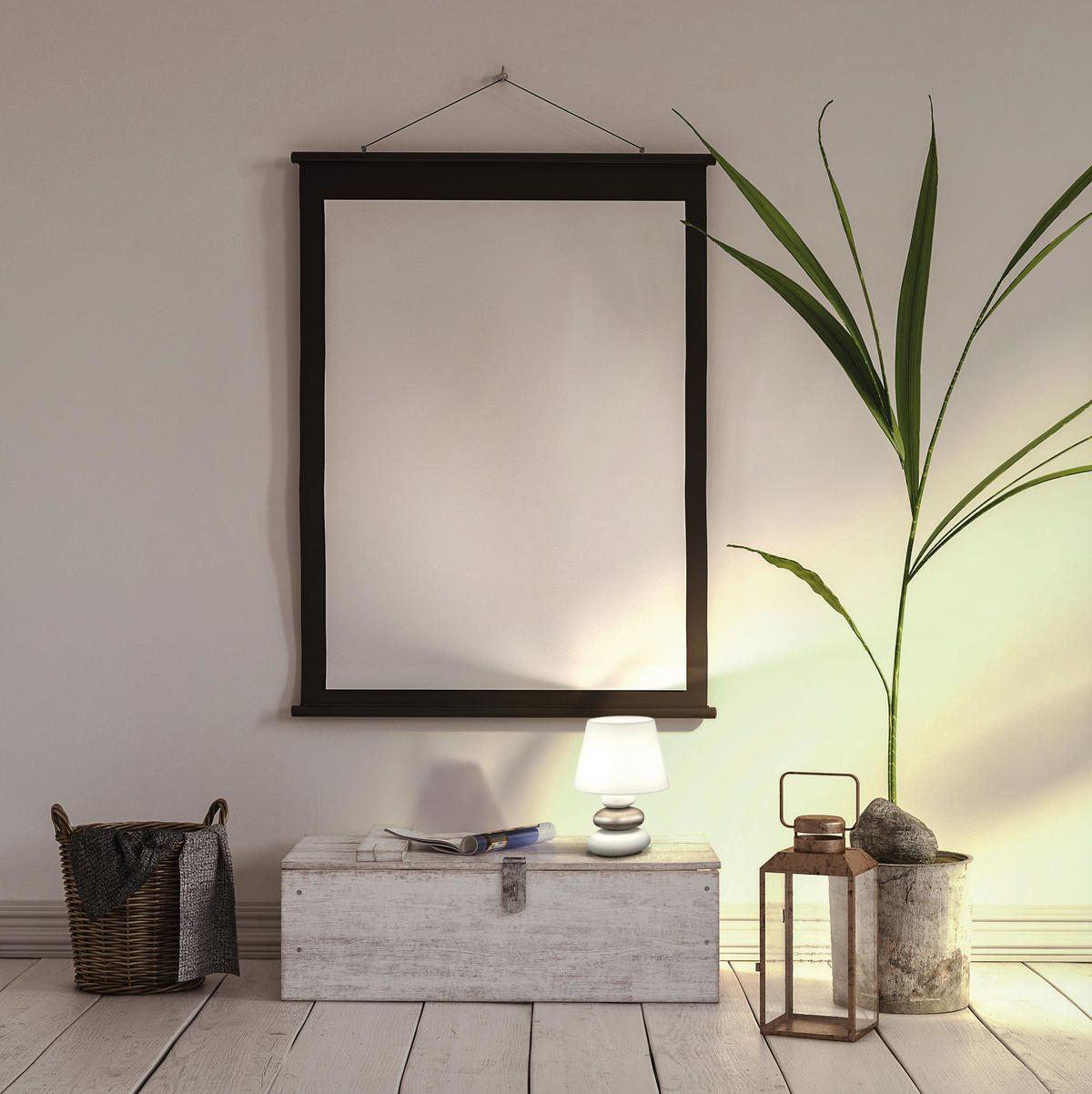 STOLNÍ LAMPA, E14, 17/24 cm  - bílá/barvy stříbra, Basics, textil/keramika (17/24cm) - Fischer & Honsel