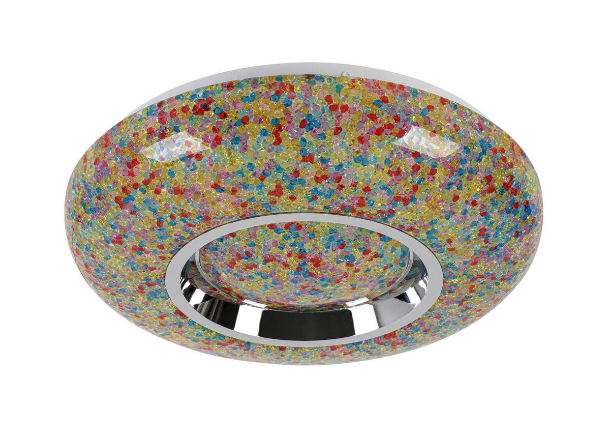 LED-TAKLAMPA 24 W 38/8 cm  - vit/kromfärg, Trend, metall/plast (38/8cm) - Novel