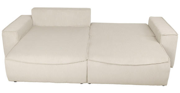 ECKSOFA Naturfarben Cord  - Schwarz/Naturfarben, KONVENTIONELL, Kunststoff/Textil (148/265cm) - Carryhome