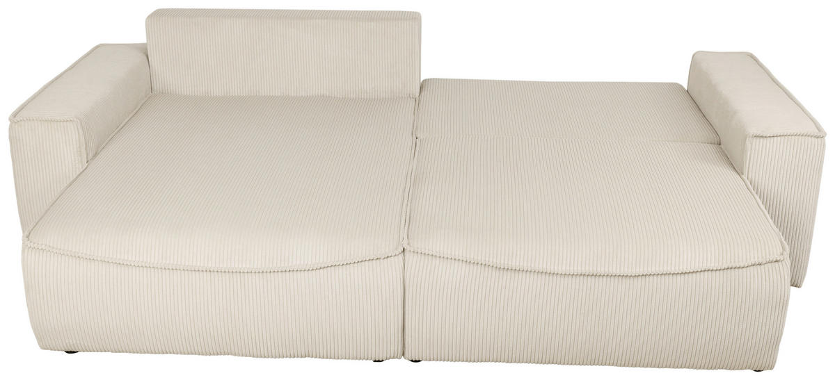 ECKSOFA Naturfarben Cord  - Schwarz/Naturfarben, KONVENTIONELL, Kunststoff/Textil (148/265cm) - Carryhome