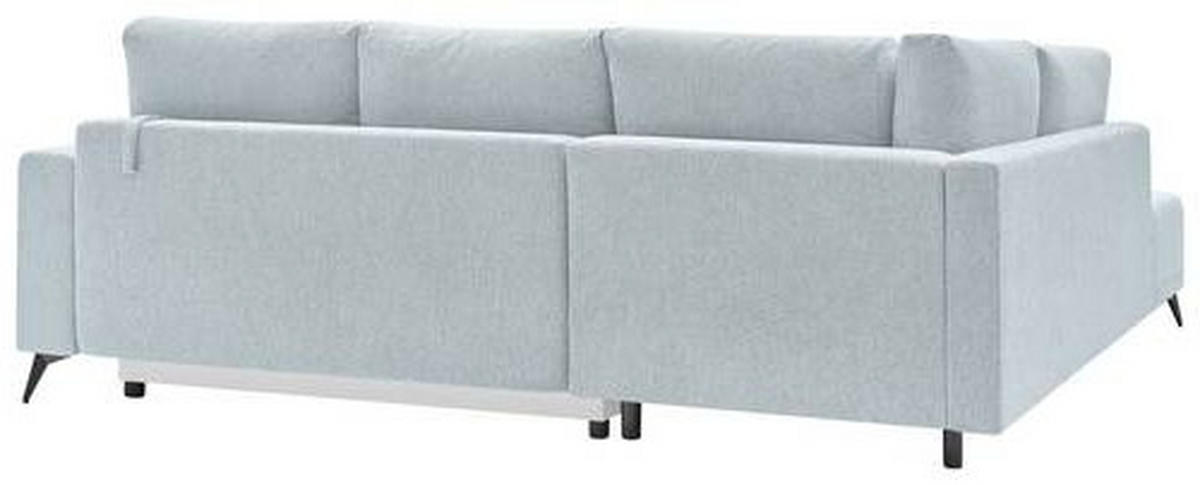 ECKSOFA RAFAEL Hellblau Struktur Rückenkissen, Bettkasten  - Schwarz/Hellblau, Design, Textil/Metall (218/269cm) - P & B
