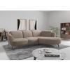 ECKSOFA ZOE E Cappuccino Chenille  - Schwarz/Cappuccino, KONVENTIONELL, Textil/Metall (309/199cm) - Sit & More