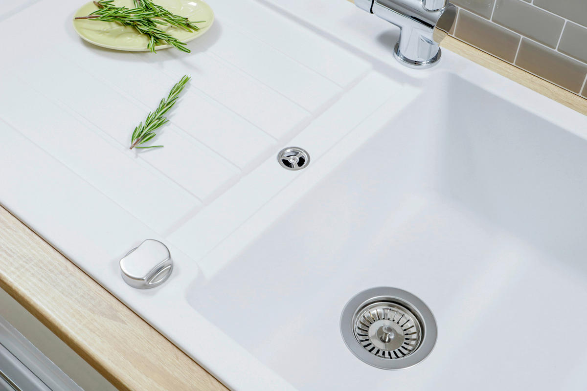 SPÜLE AUSTIN86X50W  - Weiß, Design, Stein (86/21/50cm) - Respekta