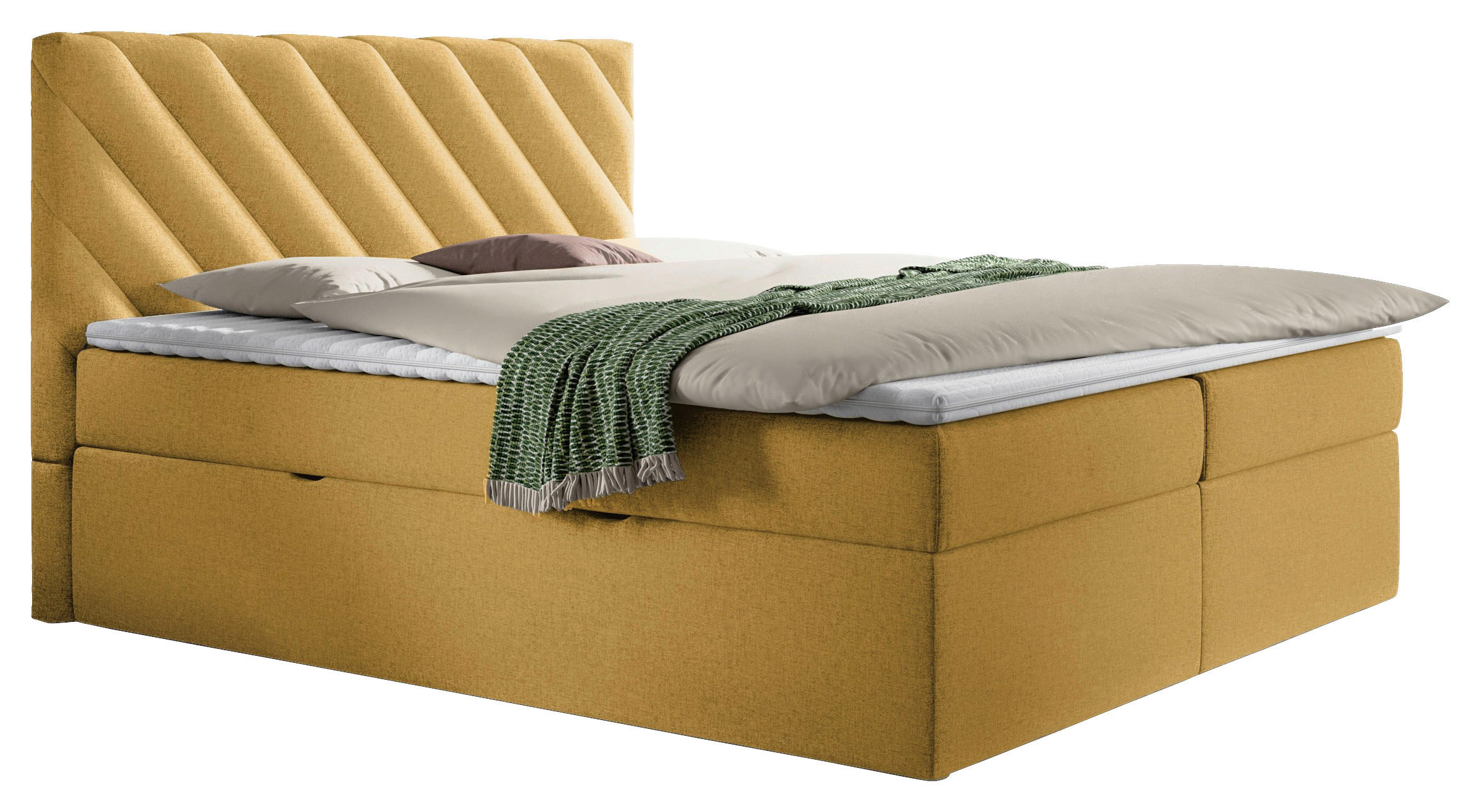 BOXBETT 140/200 cm  in Gelb  - Gelb/Schwarz, MODERN, Textil (140/200cm) - MID.YOU