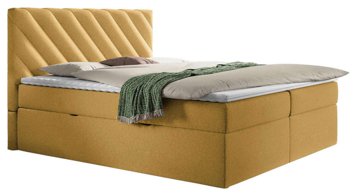 BOXBETT 140/200 cm  in Gelb  - Gelb/Schwarz, Modern, Textil (140/200cm) - MID.YOU