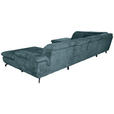 WOHNLANDSCHAFT Blau Struktur - Blau/Schwarz, KONVENTIONELL, Textil/Metall (253/357/188cm) - Carryhome